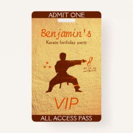 Modern Martial Arts Karate Geburtstagsparty VIP Pa Ausweis