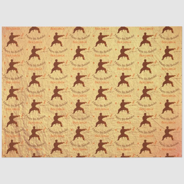 Modern Martial Arts Karate Kinder 8.Happy Geburtst Seidenpapier (Vorderseite)