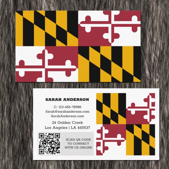 Modern Maryland Business Card, Maryland Flag / USA Visitenkarte (Von Creator hochgeladen)