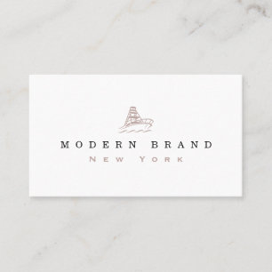 Modern Mauve Black Coastal Boat Brand Visitenkarte