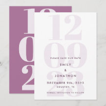 Modern Mauve Date Typografie