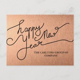 Modern Mauve Happy New Year Typografy Corporate Feiertagspostkarte