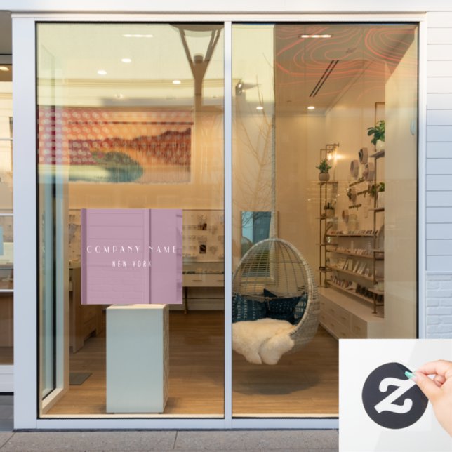 Modern Mauve Luxury Company Typografy Business Fensteraufkleber (Schaufenster)