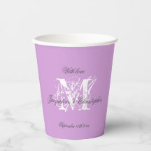 Modern Mauve Wedding Monogram + Names Chic Niedlic