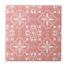 Modern mediterrane Muster Design Coral Pink Fliese