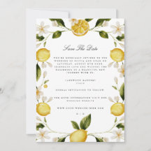 Modern Mediterrane Zitronenmelone Save the Date Ca