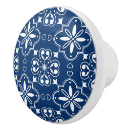Modern mediterranes portugiesisches Design Blau Keramikknauf