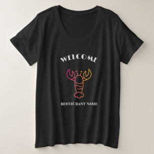 Modern Meeresfrüchte Willkommen Langusten Hummer N Große Größe T-Shirt