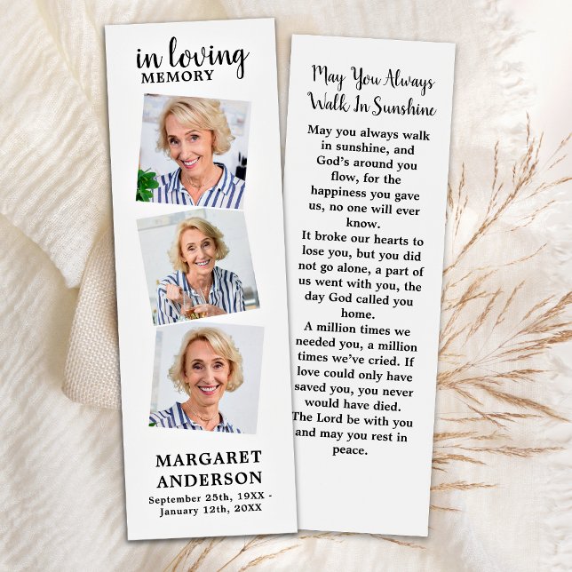 Modern Memorial 3 Photo Funeral Signet (Créateur téléchargé)
