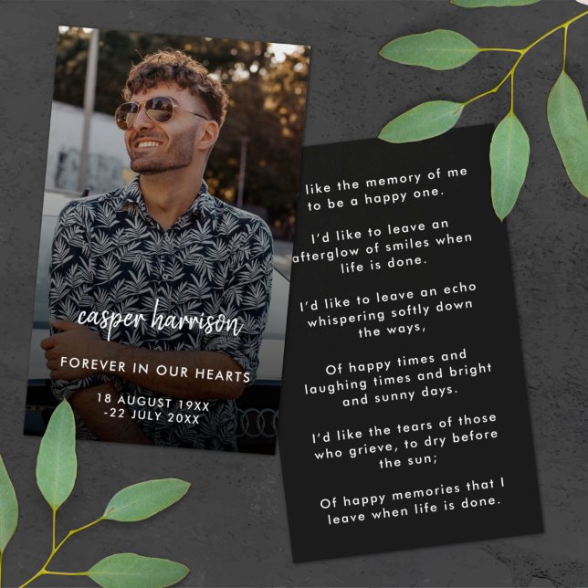 Modern Memorial Foto Beerdigung Gedicht Gebet Kart (Von Creator hochgeladen)