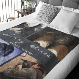 Modern Memorial Pet Foto Collage Chalkboard Fleecedecke