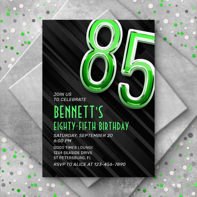 Modern Mens 85e anniversaire Invitation (Créateur téléchargé)