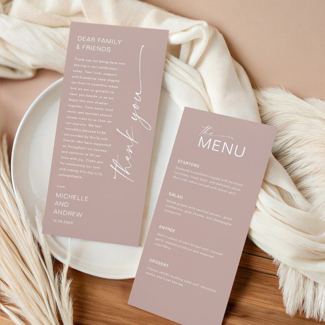 Modern Menu Card and Thank you Message Einladung (Von Creator hochgeladen)