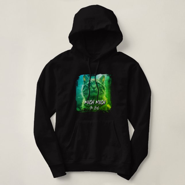 Modern Meow Frame – Personalized Cat Name Photo Hoodie (Design vorne)