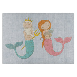 Modern Mermaid Couple Schneidebrett