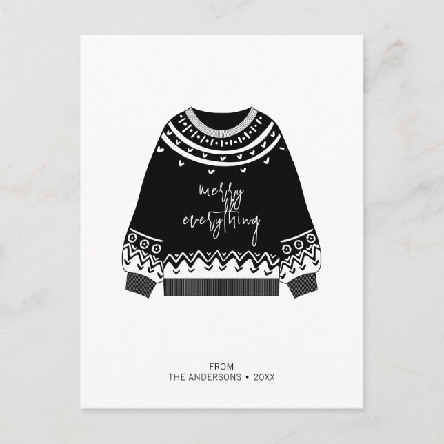 Modern Merry Alles Weihnachten Weihnachten Weihnac Postkarte (Vorderseite)