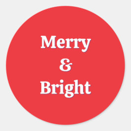 Modern Merry & Bright Pink Weihnachten Runder Aufkleber