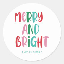 Modern Merry & Bright Retro farbenfrohe Weihnachte