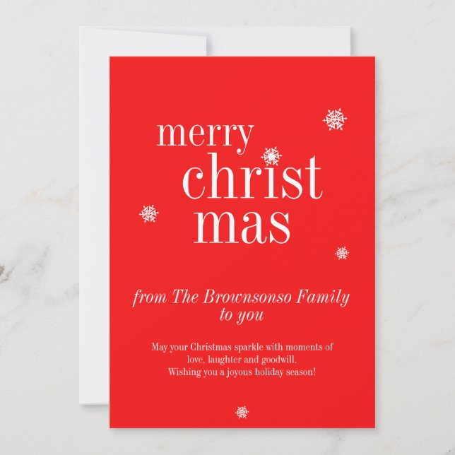Modern Merry Christmas Invitation (Devant)