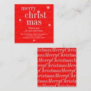 Modern Merry Christmas Kauf danke Quadratische Visitenkarte