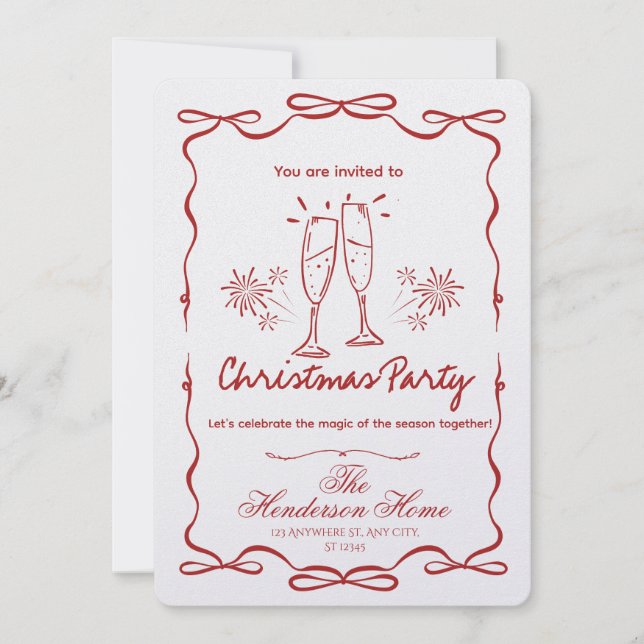 Modern Merry Christmas Party Invitation (Devant)