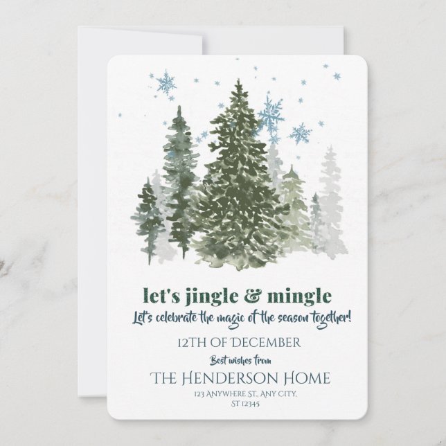 Modern Merry Christmas Party Invitation Einladung (Vorderseite)