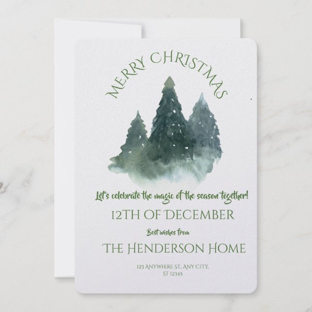 Modern Merry Christmas Party Invitation Einladung (Vorderseite)