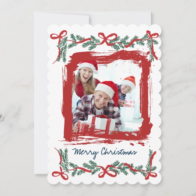 Modern Merry Christmas Party Invitation Einladung (Vorderseite)