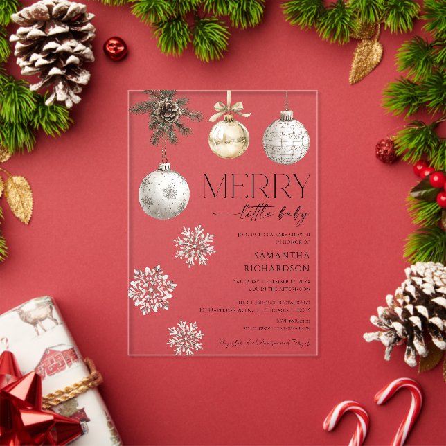 Modern merry little baby shower gender neutral acryleinladungen (Insitu (Feiertag))