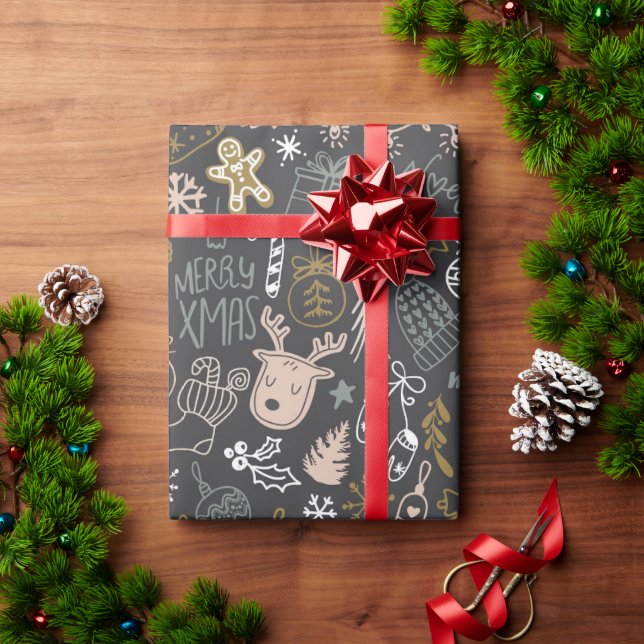 Modern Merry Little Christmas Geschenkpapier (Feiertagsgeschenk)