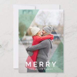 Modern Merryoverlay Holiday Foto Card Feiertagskarte