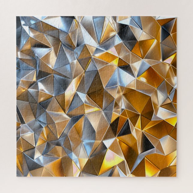 Modern Metallic Abstract Gold Silver Geometric (Vertikal)