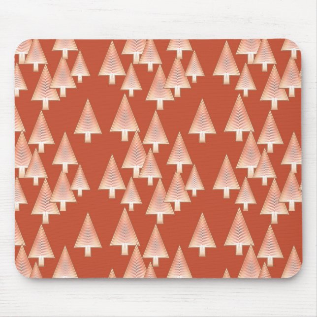 Modern metallic Christmas trees - copper & rust Mousepad (Vorne)