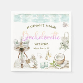 Modern Miami Beach Bachelorette Weekend Serviette