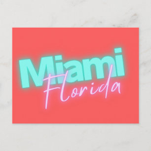 Modern Miami Neon Lights Postkarte