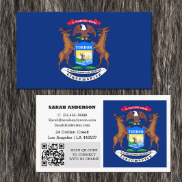 Modern Michigan Business Card, Flag / USA Visitenkarte