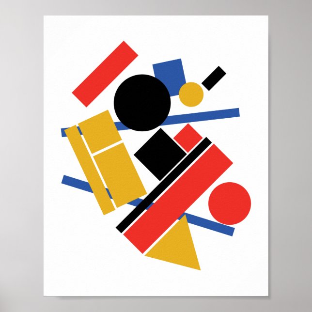 Modern Mid Century Russian Geometric Abstracts Poster (Vorne)