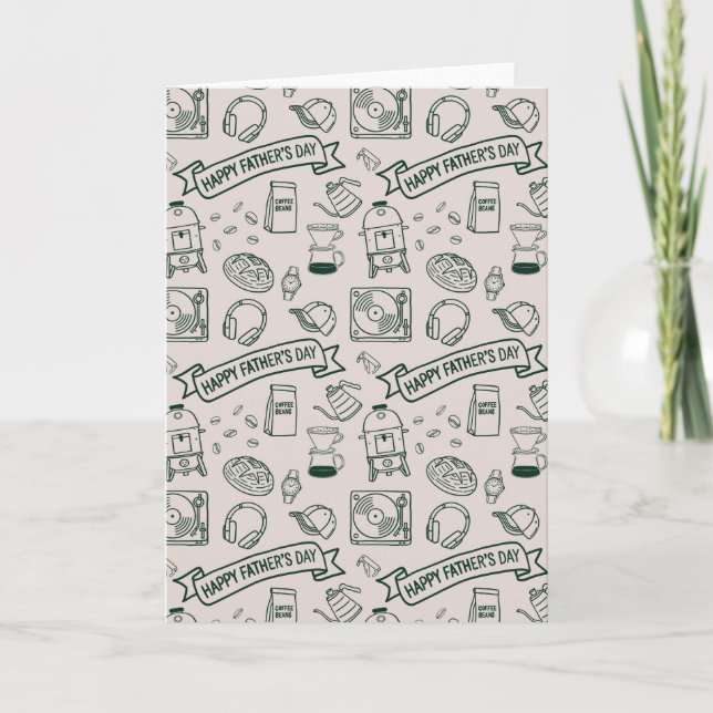 Modern Millennial Dad Doodle Pattern Father's Day Karte (Vorderseite)