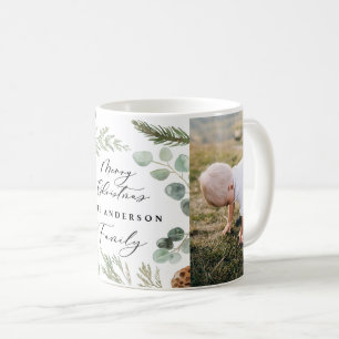 Modern minimal 2 Foto Weihnachts-Weihnachtsschrift Kaffeetasse