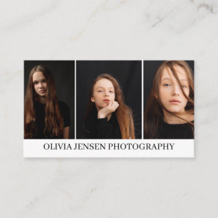 Modern & Minimal 3 Foto Layout Fotografie Visitenkarte