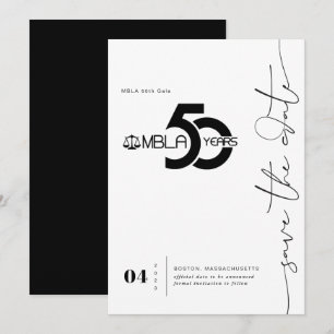 Modern Minimal 50. Gala Save-the-Date-Karte Save The Date