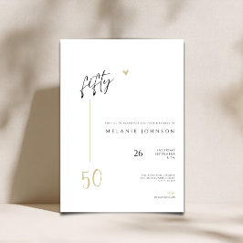 Modern Minimal 50th Birthday Party Invitation Einladung