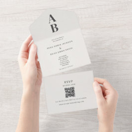 Modern Minimal All-in-One Wedding Invitation All In One Einladung