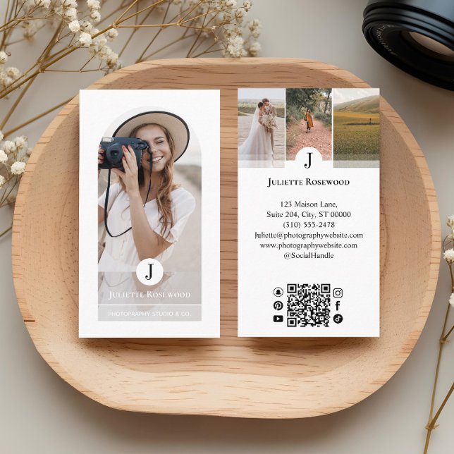 Modern Minimal Arch Photo Photography Professional Visitenkarte (Modern Minimal Arch Photo Photography Professional Business Card)