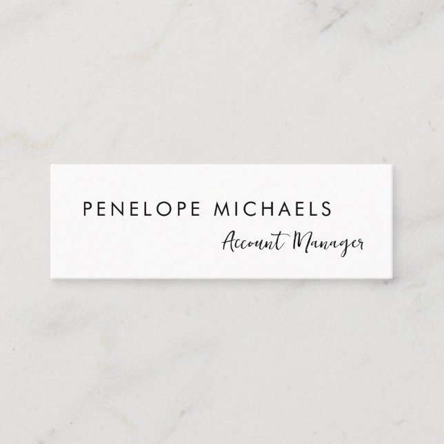 Modern Minimal Black White QR Code Professional Mini Visitenkarte (Vorderseite)