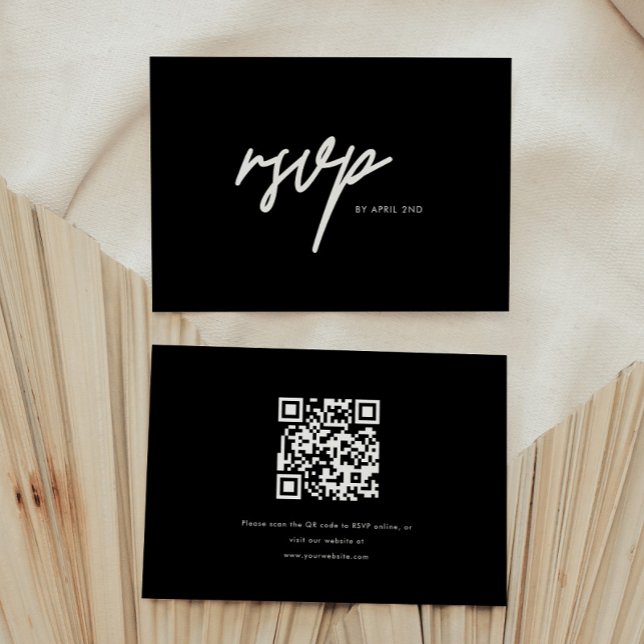 Modern Minimal Bold Black Script Graduation Party RSVP Karte (Von Creator hochgeladen)