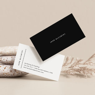 Modern Minimal Business Cards   Black and White Visitenkarte
