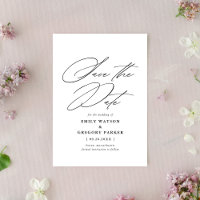 Modern Minimal Calligraphy Black Wedding 