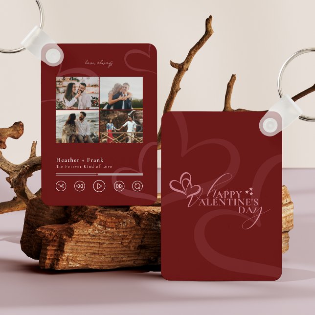 Modern Minimal Chic Music Player Photo Valentine's Schlüsselanhänger (Von Creator hochgeladen)