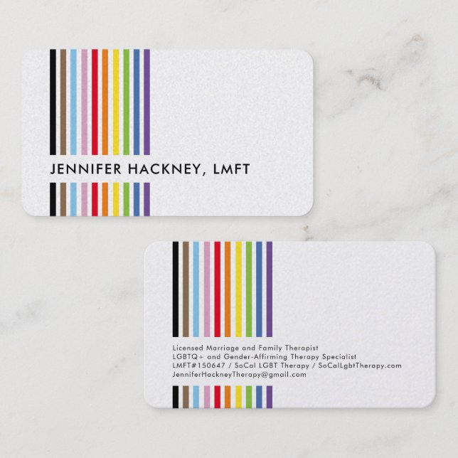 MODERN MINIMAL colorful simple rainbow pride LGBTQ Visitenkarte (Vorne/Hinten)